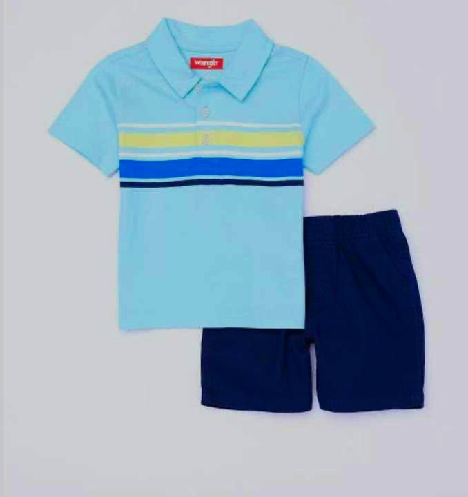 تی شرت یقه دار و شورت کتان wrangler کد۱۴