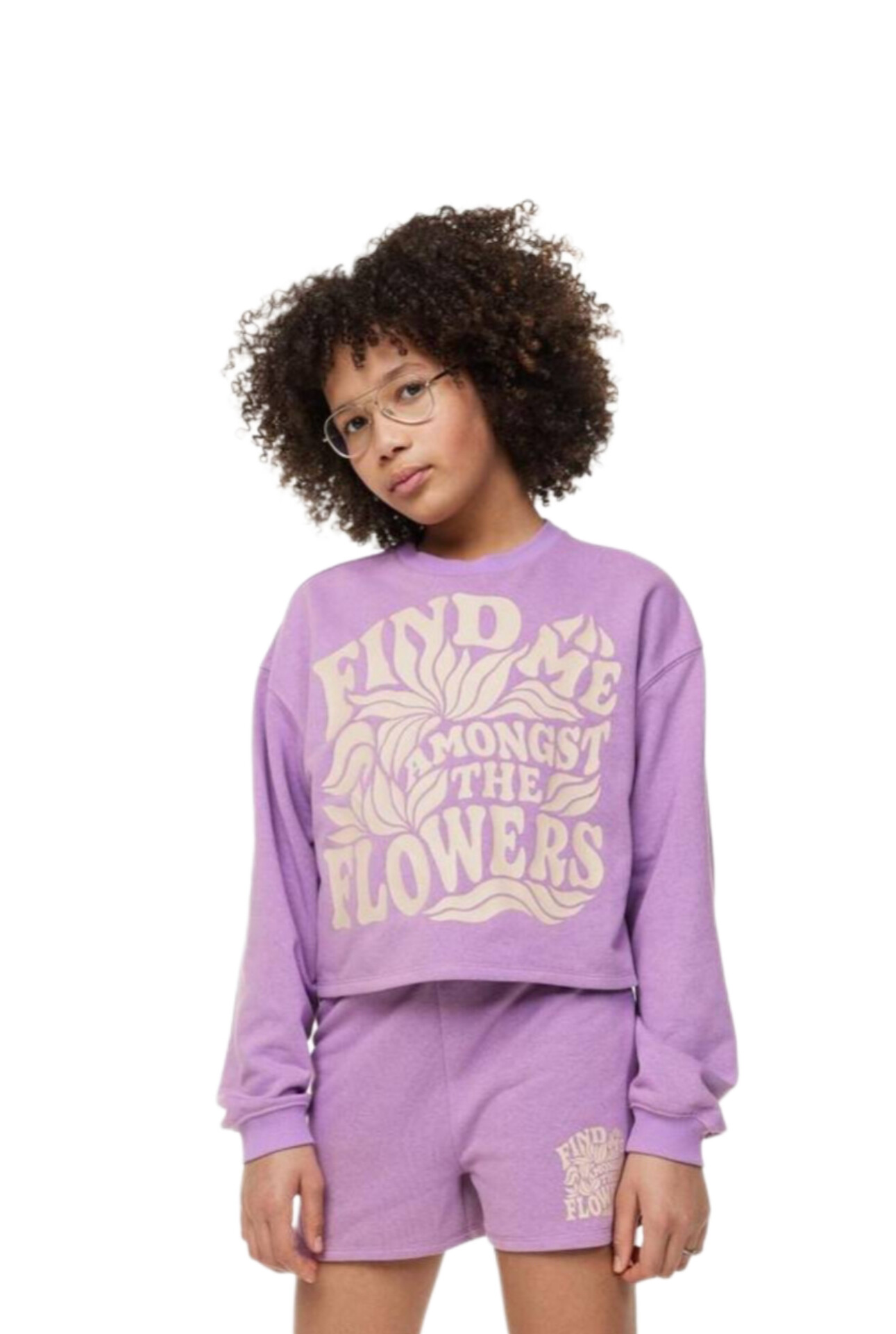 ست H&M سویشرت و شلوارک بنفش کد ۵۰