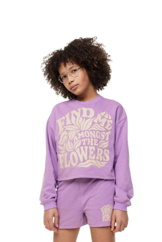 ست H&M سویشرت و شلوارک بنفش کد ۵۰
