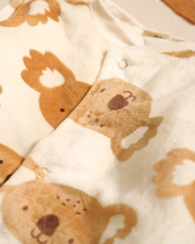 سرهمی کاپشنی مخملی نوزادی تدی Teddy boom کد ۵۸